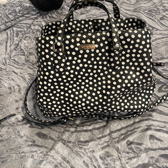 Kate spade polka dot handbag/shoulder strap accessory and matching wallet - Picture 6 of 10